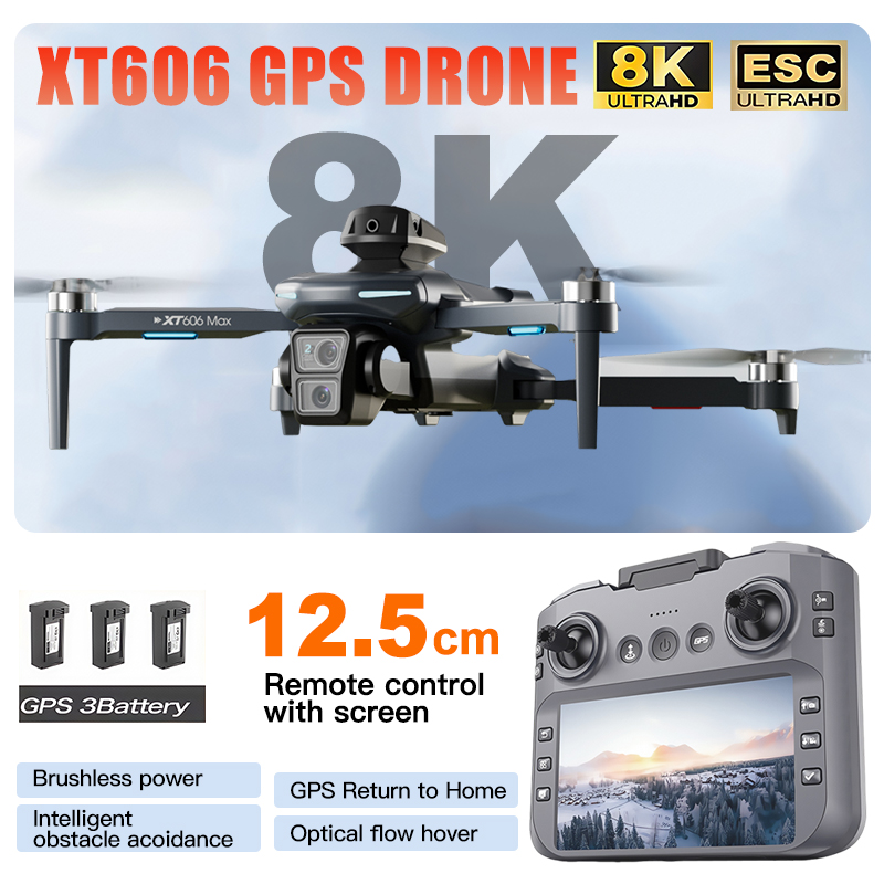 Drone XT606 MAX 3 batteries, c - Drone Multispectral avis et prix