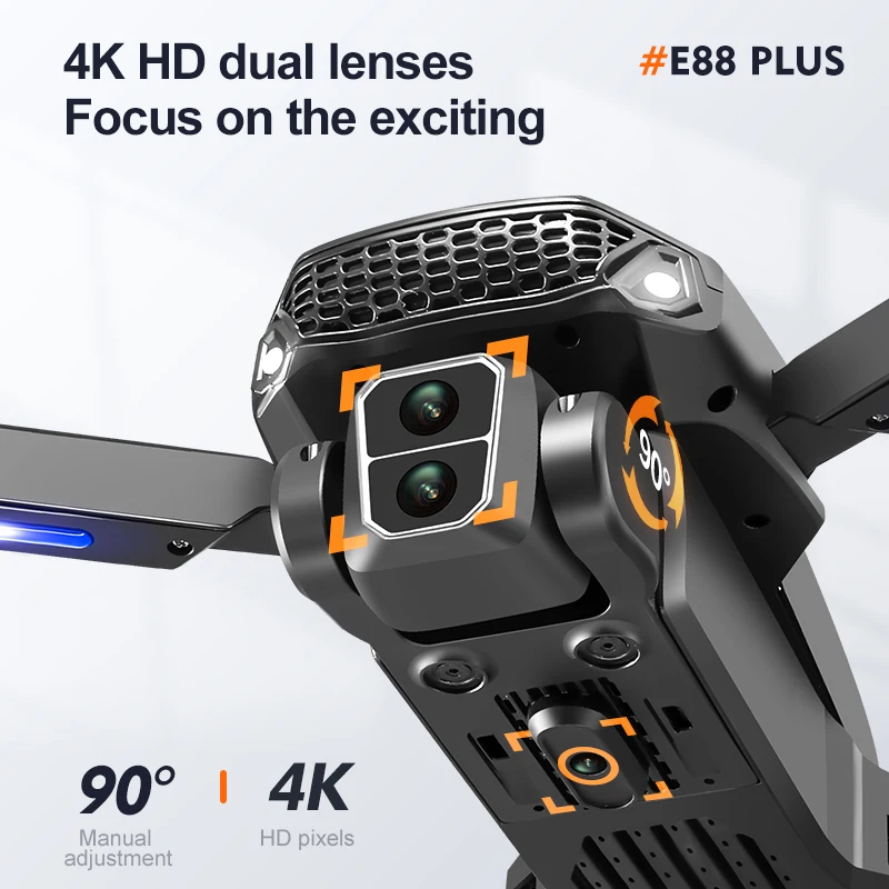 Nouveau drone quadrirotor E88  - Drone Aerial Photography avis et prix